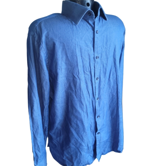 Michael Kors Casual Blue Button-Down Shirt L - Picture 2 of 4